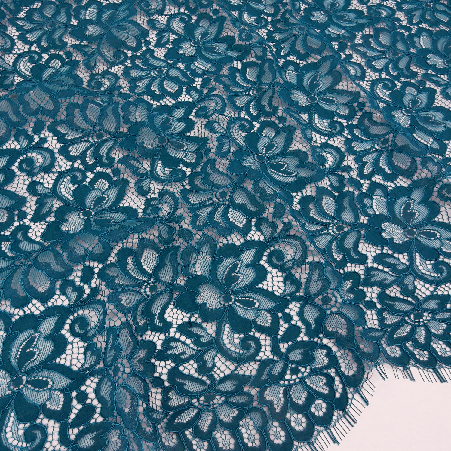Double Sided Eyelash Scalloped Border Lace Fabric 3543 Spice