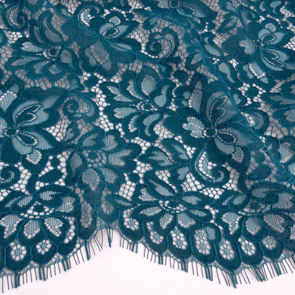 Double Sided Eyelash Scalloped Border Lace Fabric 3543 Spice