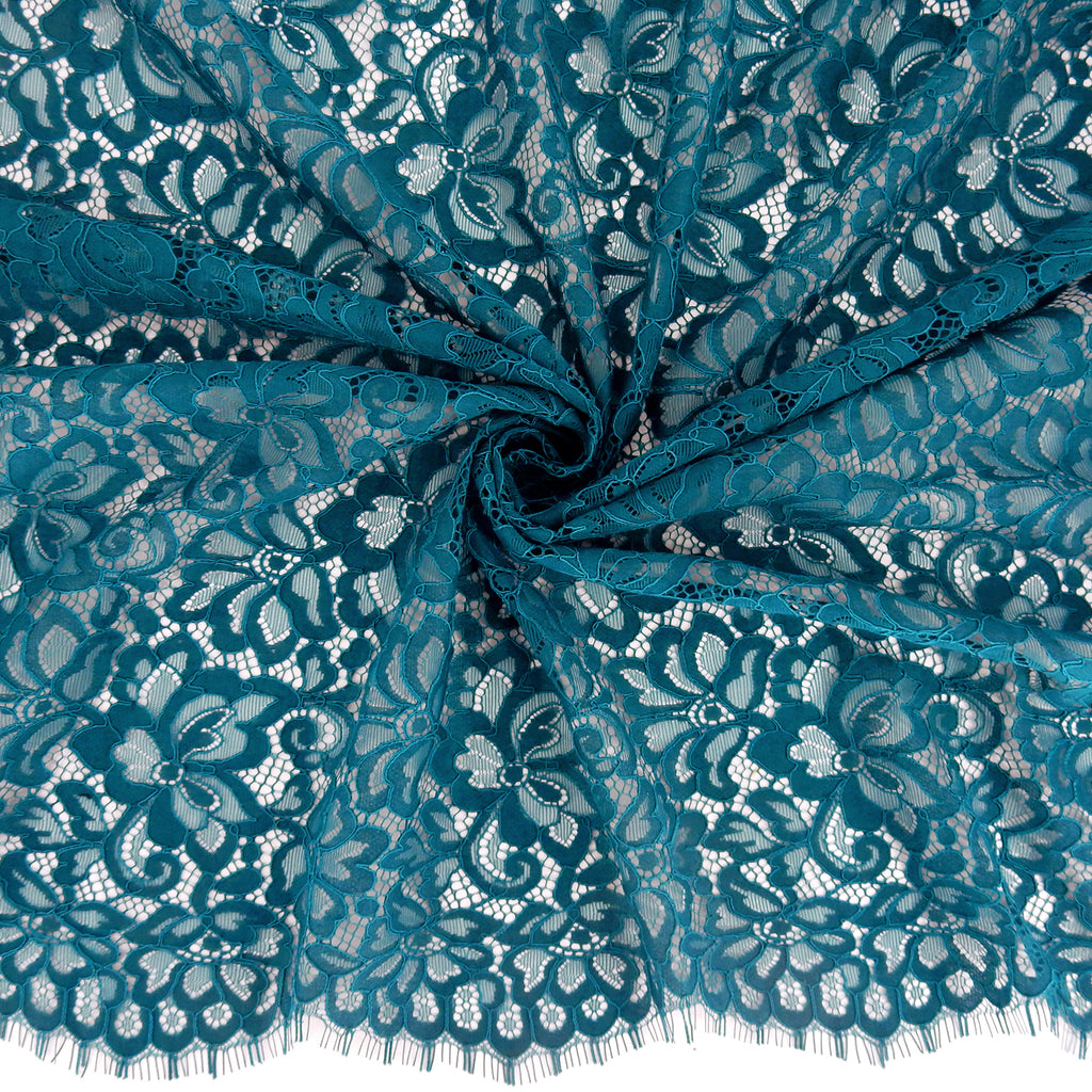 Double Sided Eyelash Scalloped Border Lace Fabric 3543 Spice