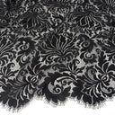 Double Sided Eyelash Scalloped Border Lace Fabric 3570 Black