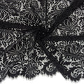 Double Sided Eyelash Scalloped Border Lace Fabric 3570 Black