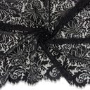 Double Sided Eyelash Scalloped Border Lace Fabric 3570 Black