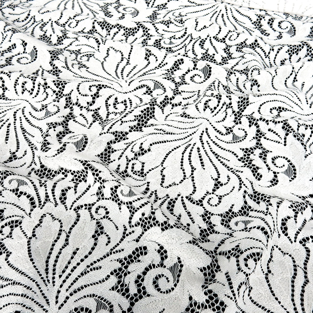 Double Sided Eyelash Scalloped Border Lace Fabric 3570 Ivory