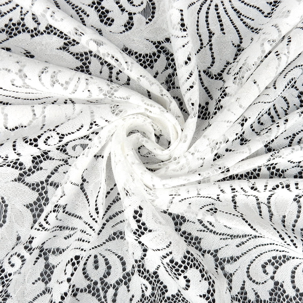Double Sided Eyelash Scalloped Border Lace Fabric 3570 Ivory