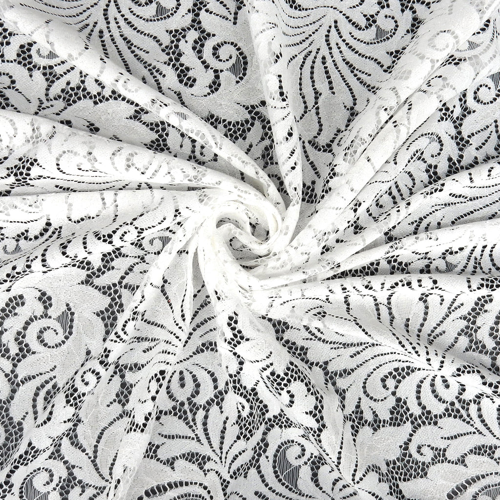 Double Sided Eyelash Scalloped Border Lace Fabric 3570 Ivory