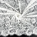 Double Sided Eyelash Scalloped Border Lace Fabric 3570 Ivory