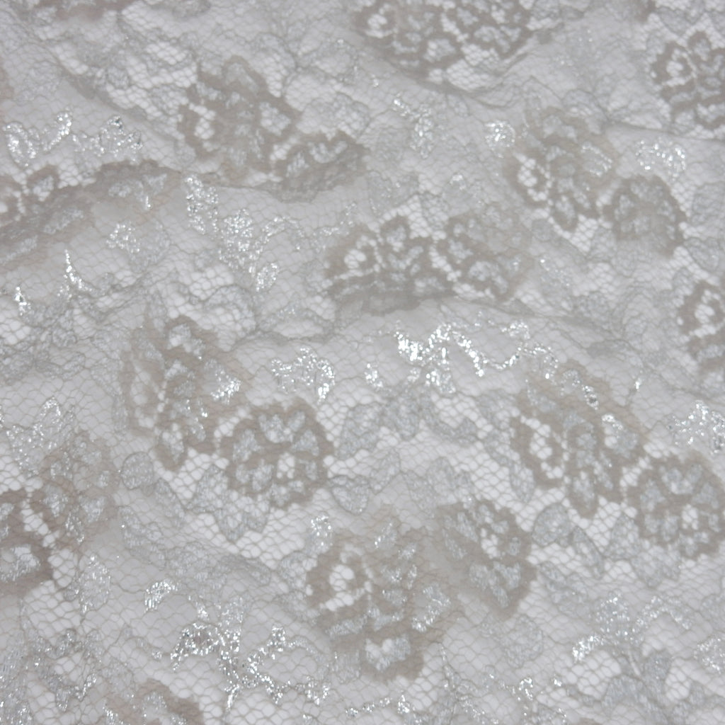 Metallic Double-Sided Border Lace Fabric 3831 Sandstone/Silver