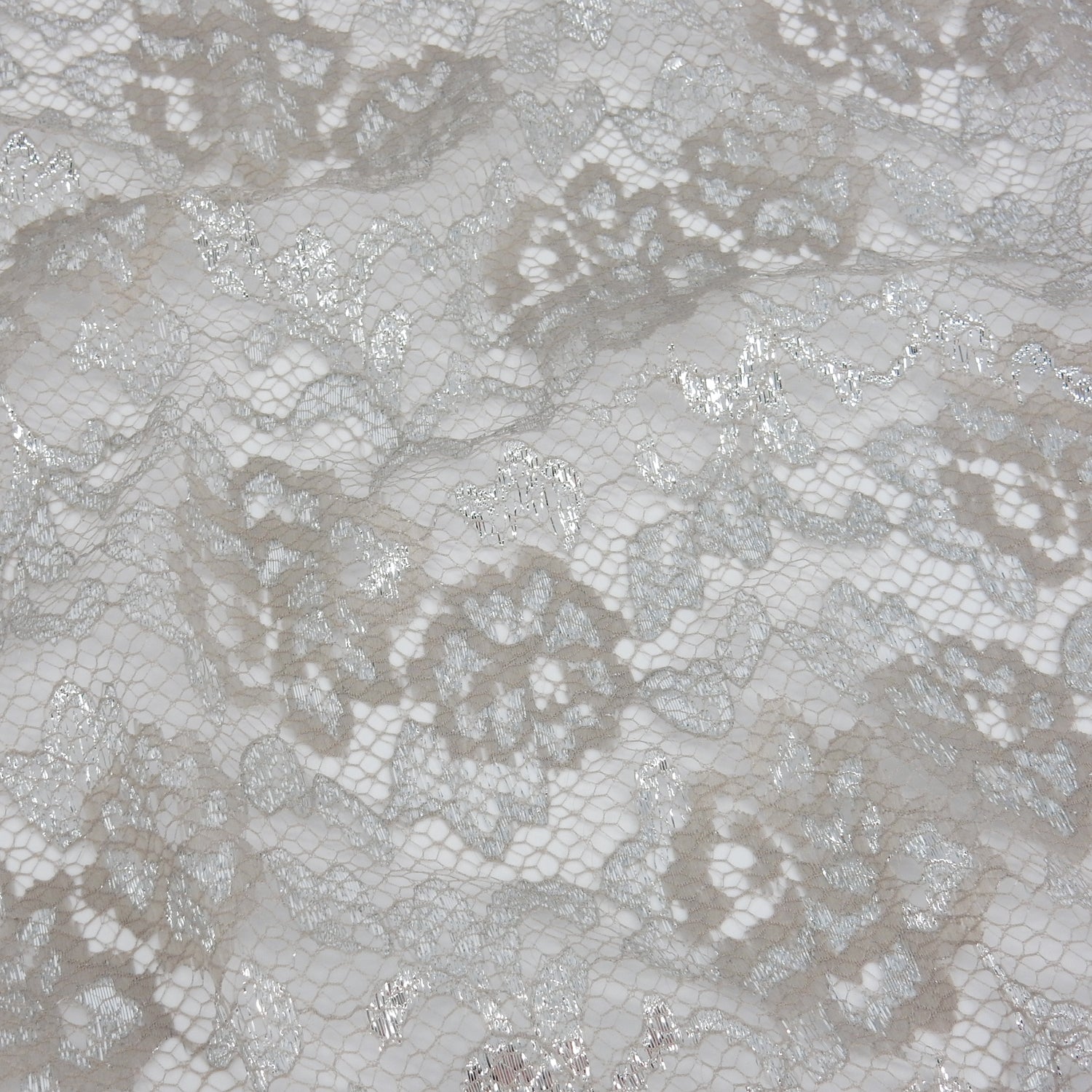 Metallic Double-Sided Border Klauber Lace Fabric 3831 Sandstone/Silver