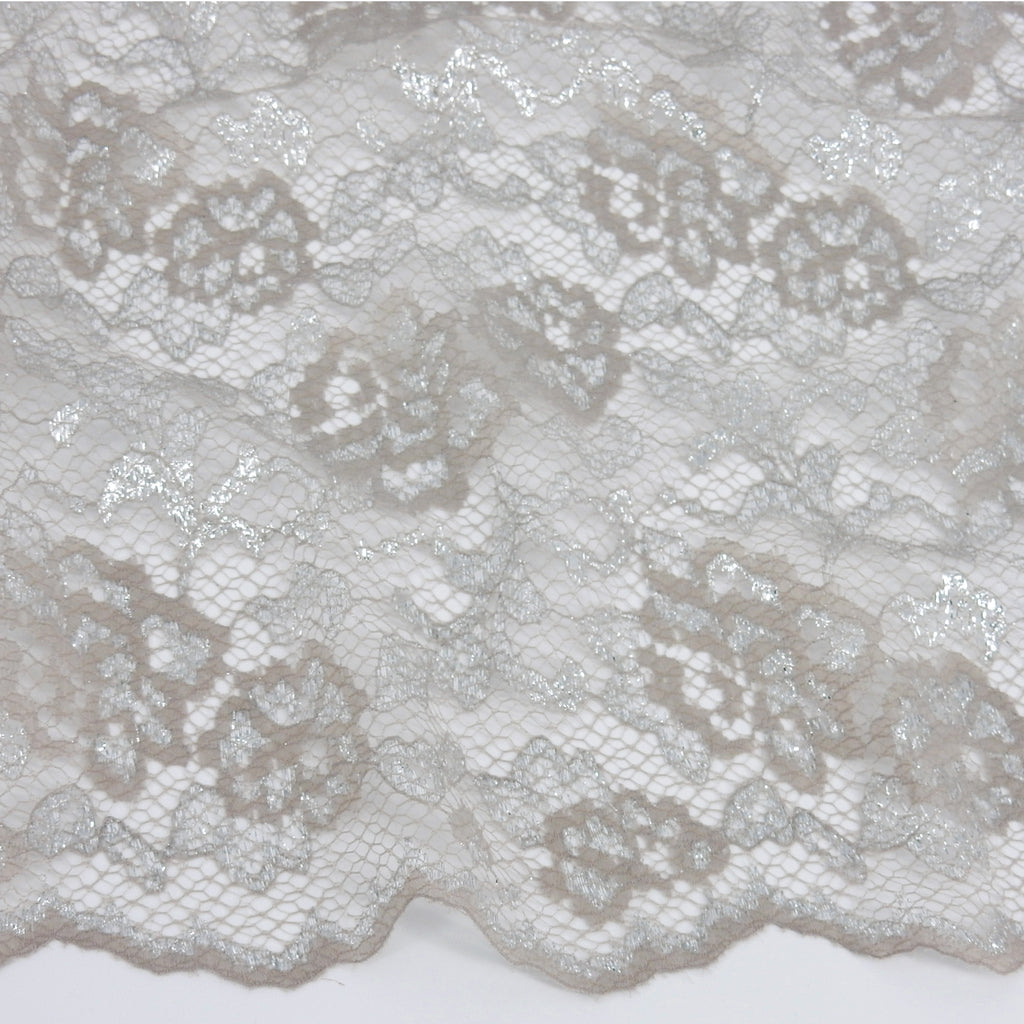 Metallic Double-Sided Border Lace Fabric 3831 Sandstone/Silver
