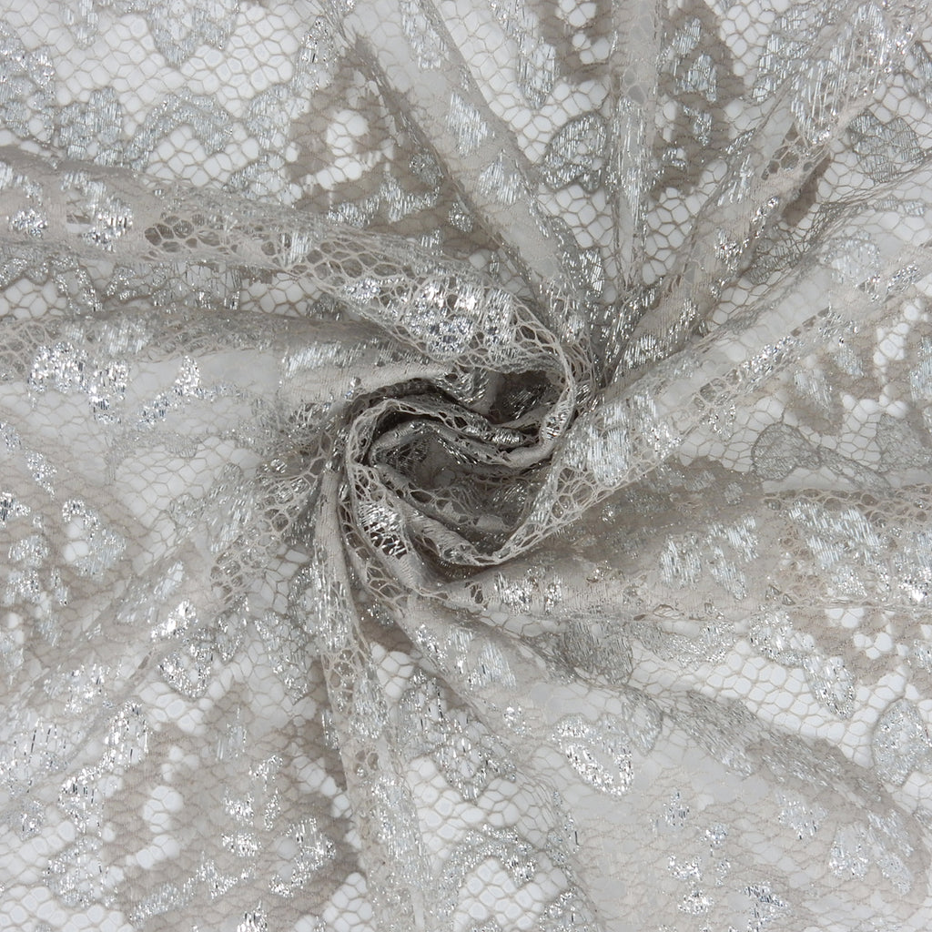 Metallic Double-Sided Border Lace Fabric 3831 Sandstone/Silver