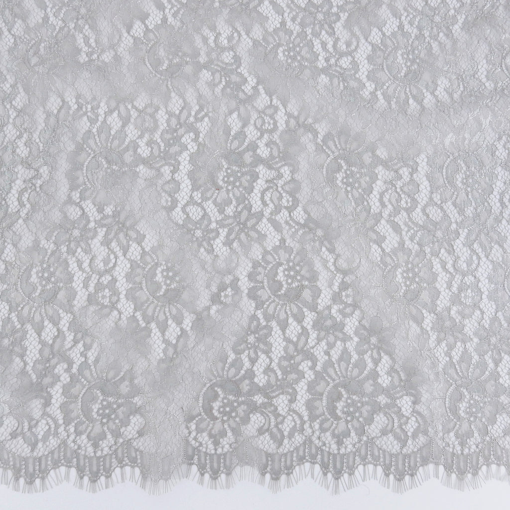 Double Sided Eyelash Scalloped Border Lace Fabric 3861 Sandstone/Silver
