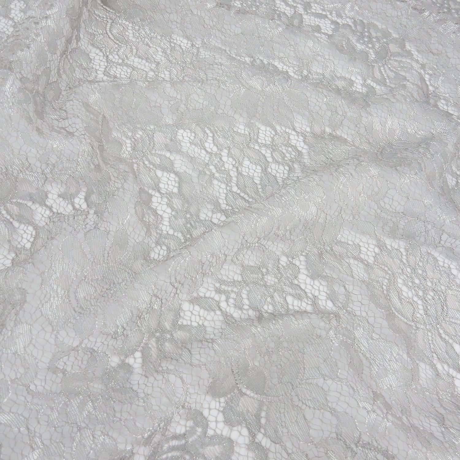 Double Scalloped Eyelash Border Klauber Lace Fabric 3861 Sandstone/Silver