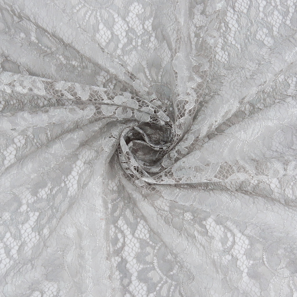 Double Sided Eyelash Scalloped Border Lace Fabric 3861 Sandstone/Silver