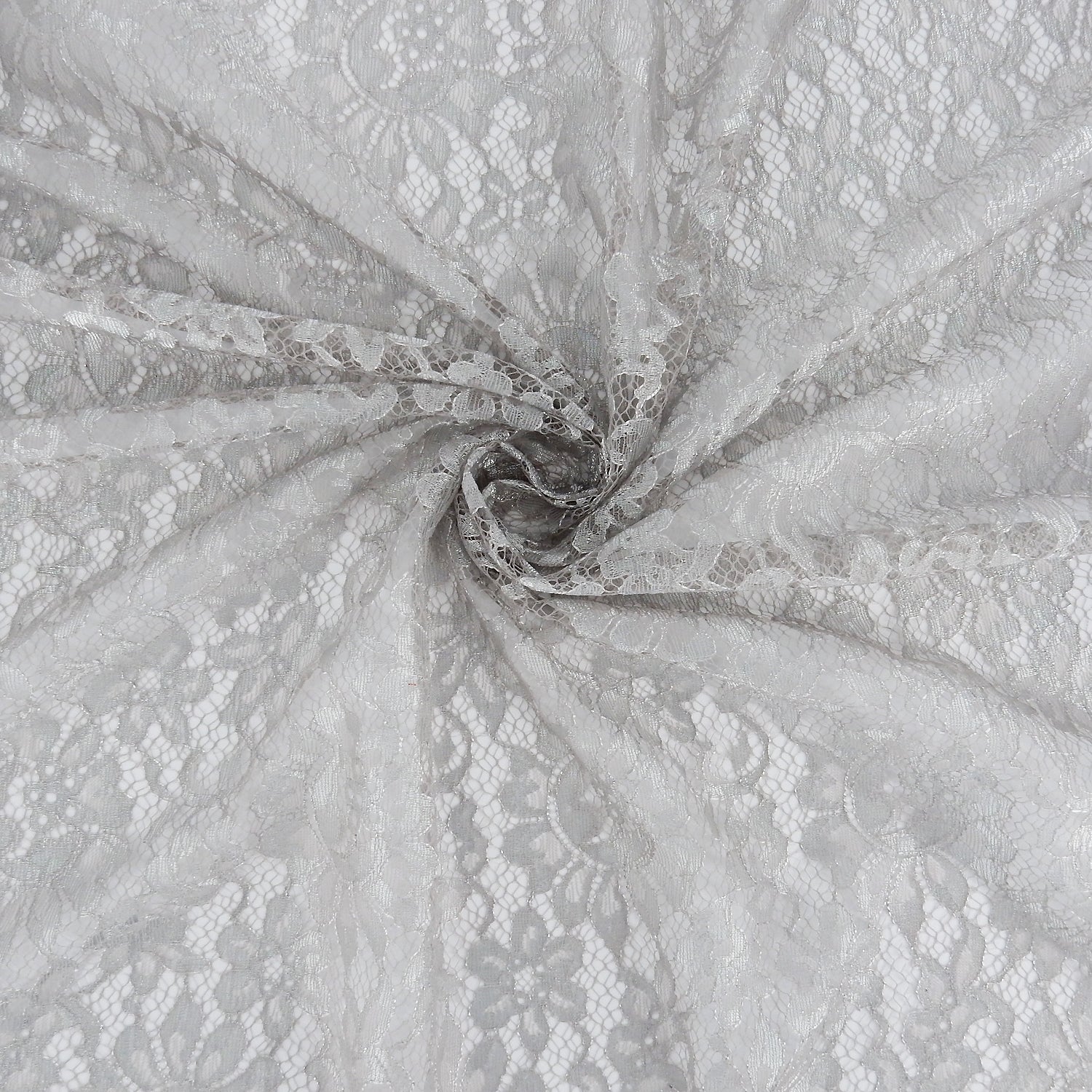 Double Scalloped Eyelash Border Klauber Lace Fabric 3861 Sandstone/Silver