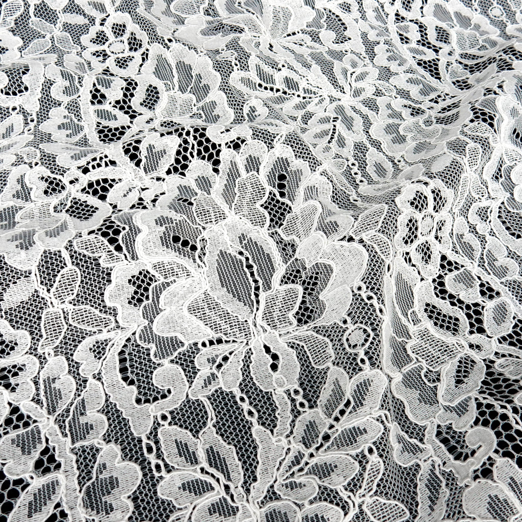 Double Sided Eyelash Scalloped Border Lace Fabric 4000 Off White