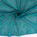 Double Scalloped Lace Fabric 4005 Blue/Green
