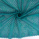 Double Scalloped Lace Fabric 4005 Blue/Green