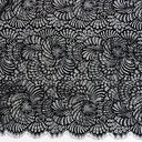 Metallic Double-Sided Eyelash Border Lace Fabric 4007 Black/Silver