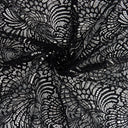 Metallic Double-Sided Eyelash Border Lace Fabric 4007 Black/Silver