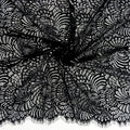 Metallic Double-Sided Eyelash Border Lace Fabric 4007 Black/Silver