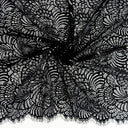 Metallic Double-Sided Eyelash Border Lace Fabric 4007 Black/Silver