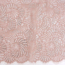 Metallic Double-Sided Eyelash Border Lace Fabric 4007 Blush/Silver