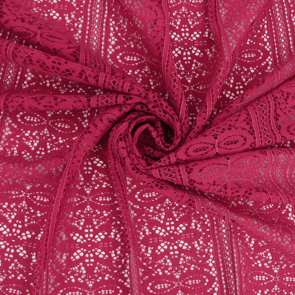 Double Sided Eyelash Scalloped Border Lace Fabric 4026 Red Bug