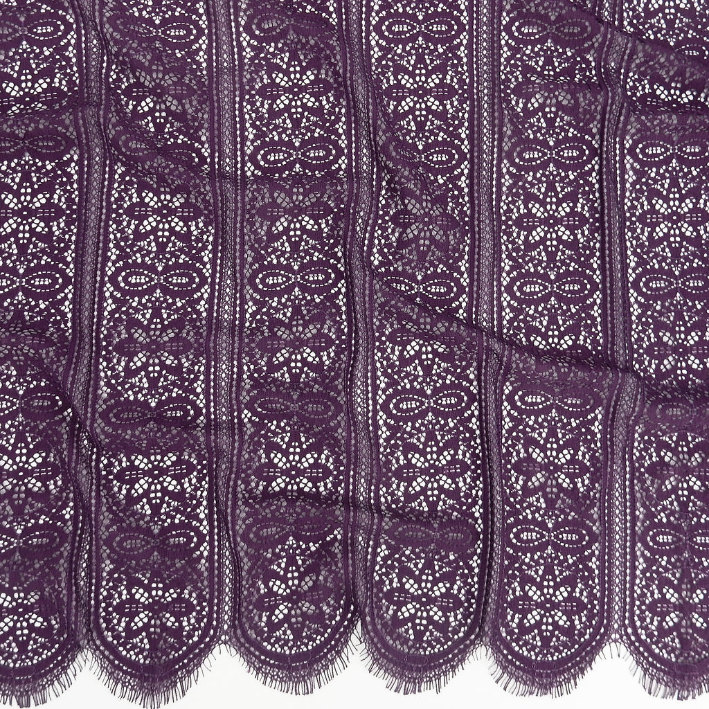 Double Sided Eyelash Scalloped Border Lace Fabric 4026 Shadow Purple