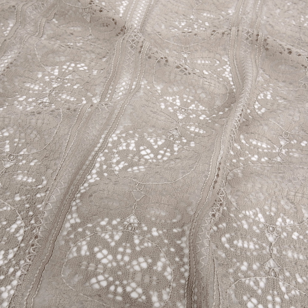 Double Sided Eyelash Scalloped Border Lace Fabric 4026 Taupe