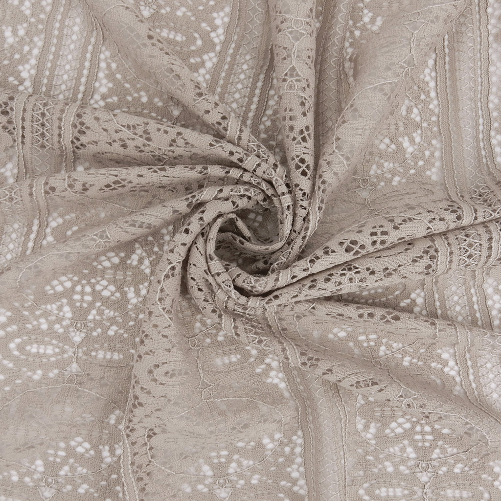Double Sided Eyelash Scalloped Border Lace Fabric 4026 Taupe