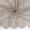 Double Sided Eyelash Scalloped Border Lace Fabric 4026 Taupe