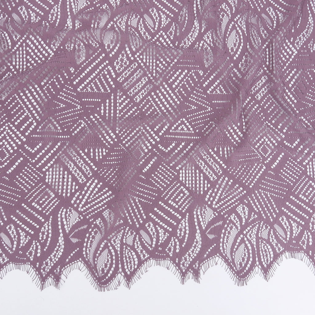 Double Sided Eyelash Border Mesh Lace Fabric 4028 Amethyst