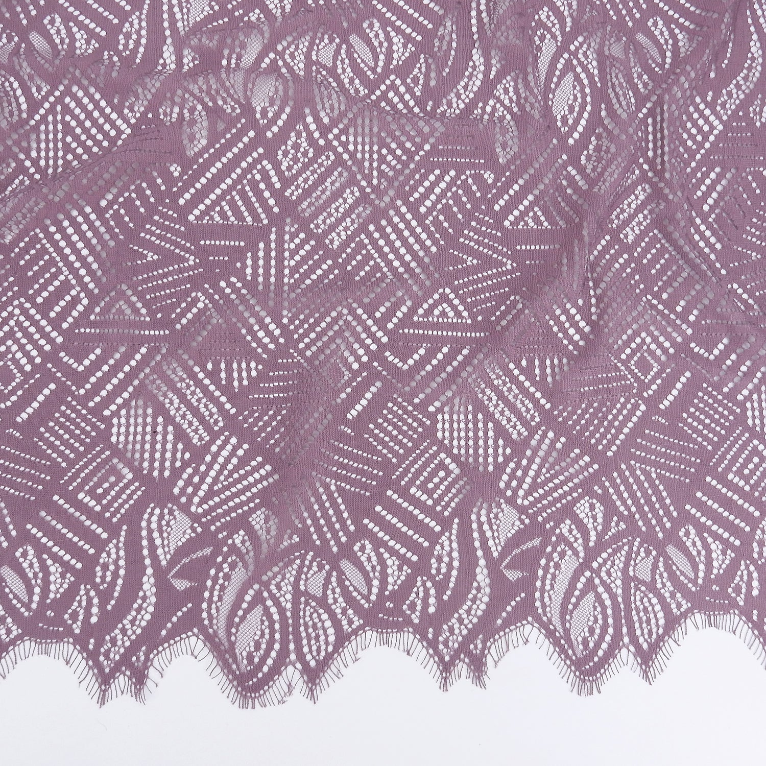 Double Sided Eyelash Border Mesh Klauber Lace Fabric 4028 Amethyst