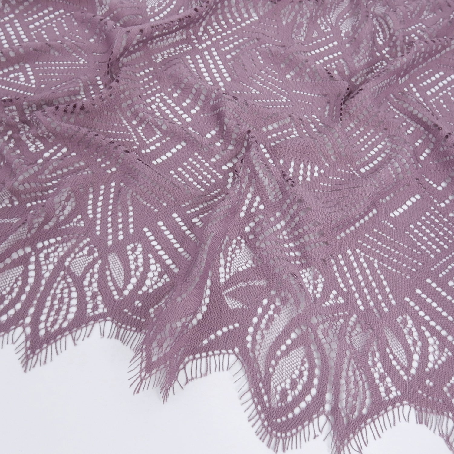 Double Sided Eyelash Border Mesh Klauber Lace Fabric 4028 Amethyst