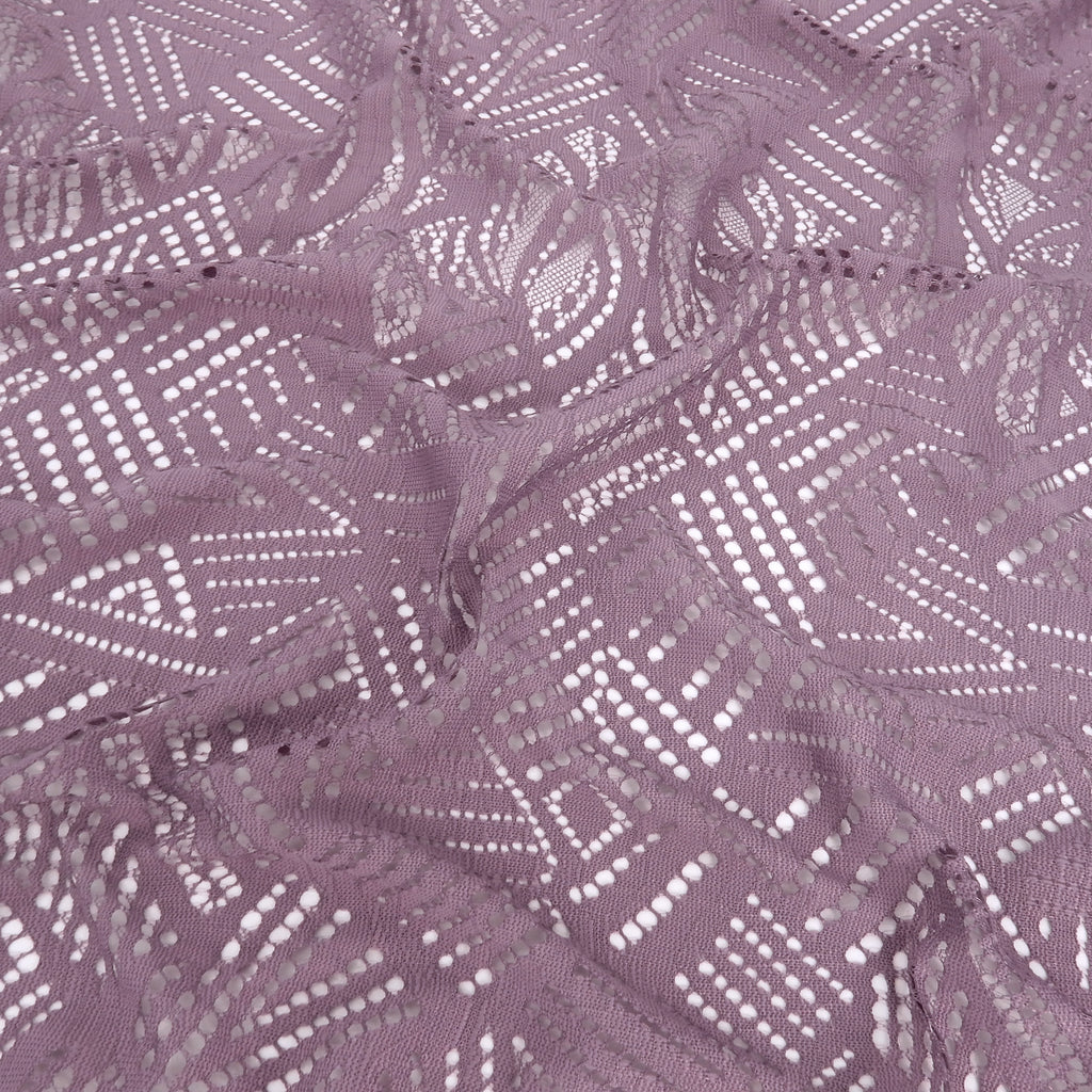 Double Sided Eyelash Border Mesh Lace Fabric 4028 Amethyst