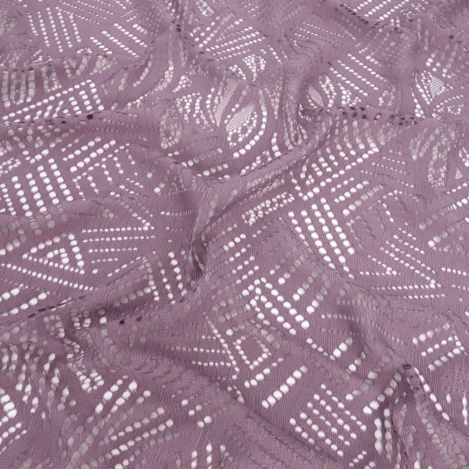 Double Sided Eyelash Border Mesh Klauber Lace Fabric 4028 Amethyst