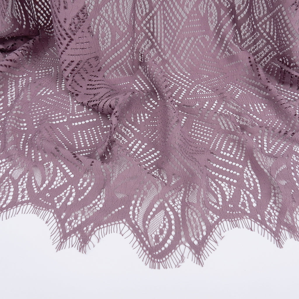 Double Sided Eyelash Border Mesh Lace Fabric 4028 Amethyst