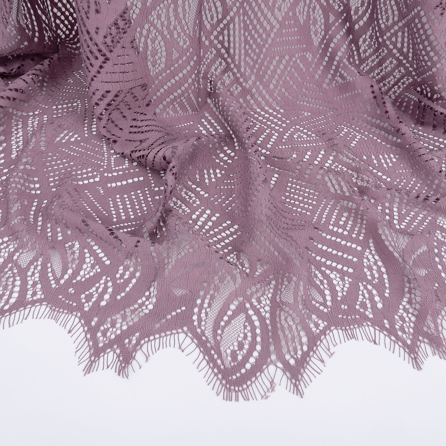 Double Sided Eyelash Border Mesh Klauber Lace Fabric 4028 Amethyst