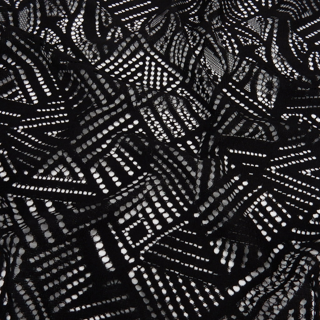 Double-Sided Eyelash Border Lace Fabric 4028 Black