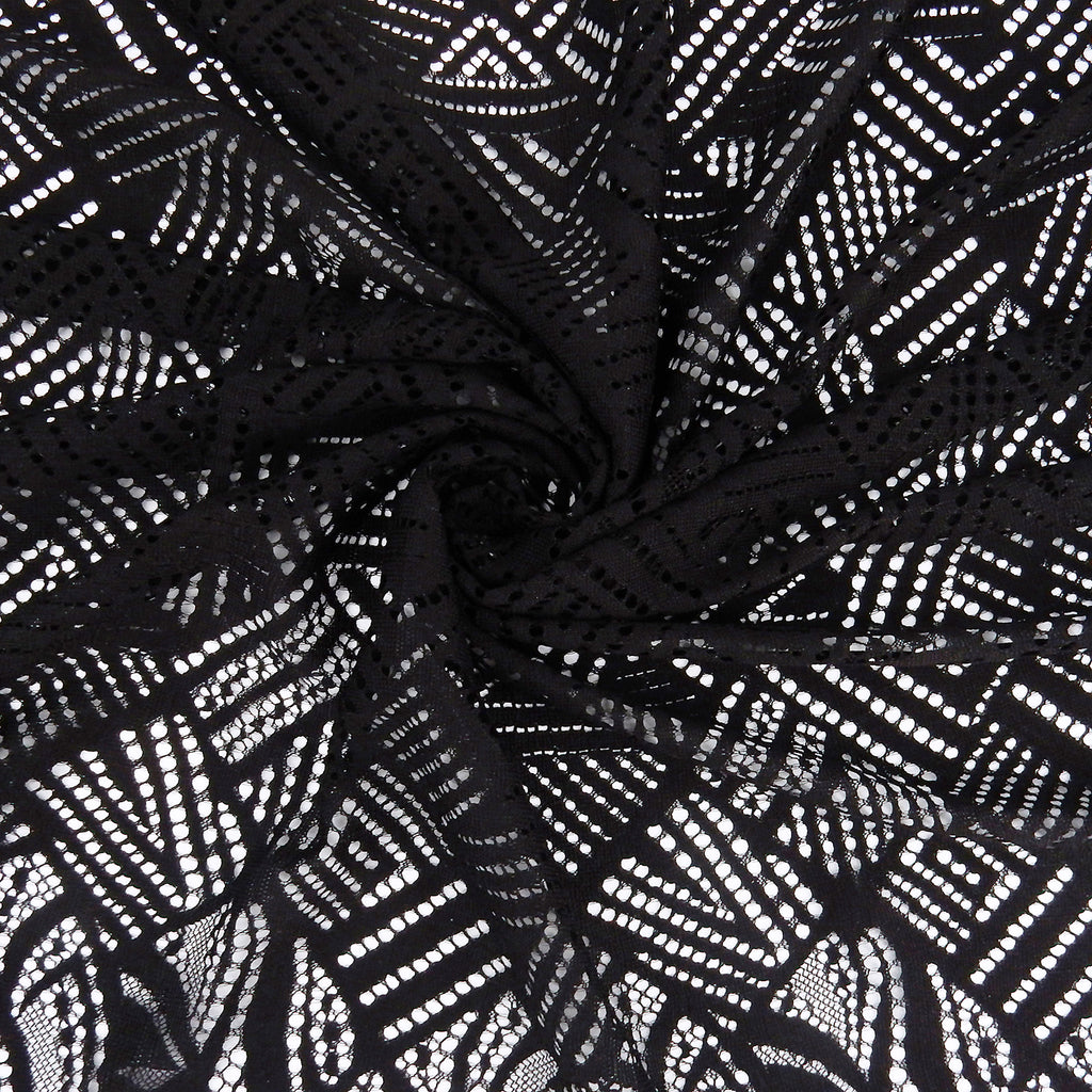 Double-Sided Eyelash Border Lace Fabric 4028 Black
