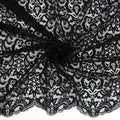 Double Sided Eyelash Scalloped Border Lace Fabric 4050 Black
