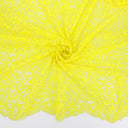 Double Sided Eyelash Scalloped Border Lace Fabric 4050 Yellow/Ivory