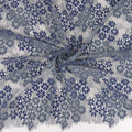 Double Sided Eyelash Scalloped Border Lace Fabric 4058 Denim