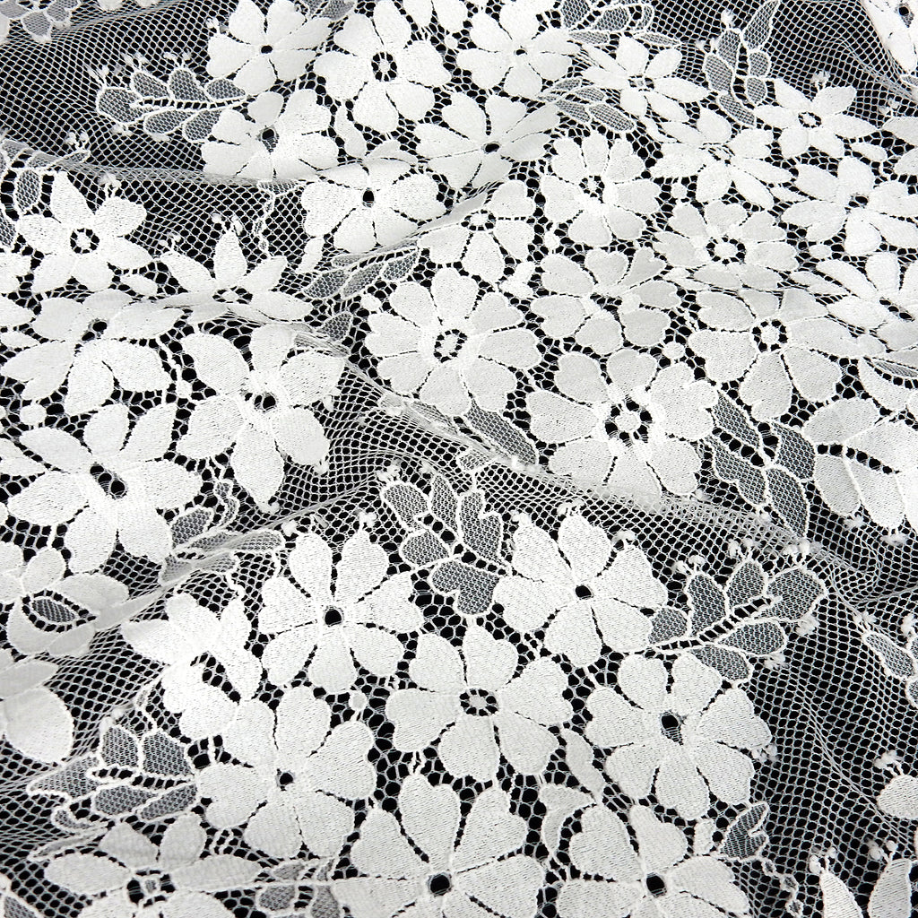 Double Sided Eyelash Scalloped Border Lace Fabric 4058 Ivory