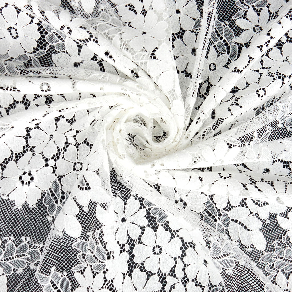 Double Sided Eyelash Scalloped Border Lace Fabric 4058 Ivory