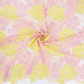 Double Sided Eyelash Scalloped Border Lace Fabric 4058 Pink/Yellow