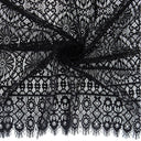 Double Sided Eyelash Scalloped Border Lace Fabric 4062 Black