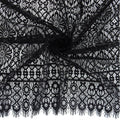 Double Sided Eyelash Scalloped Border Lace Fabric 4062 Black