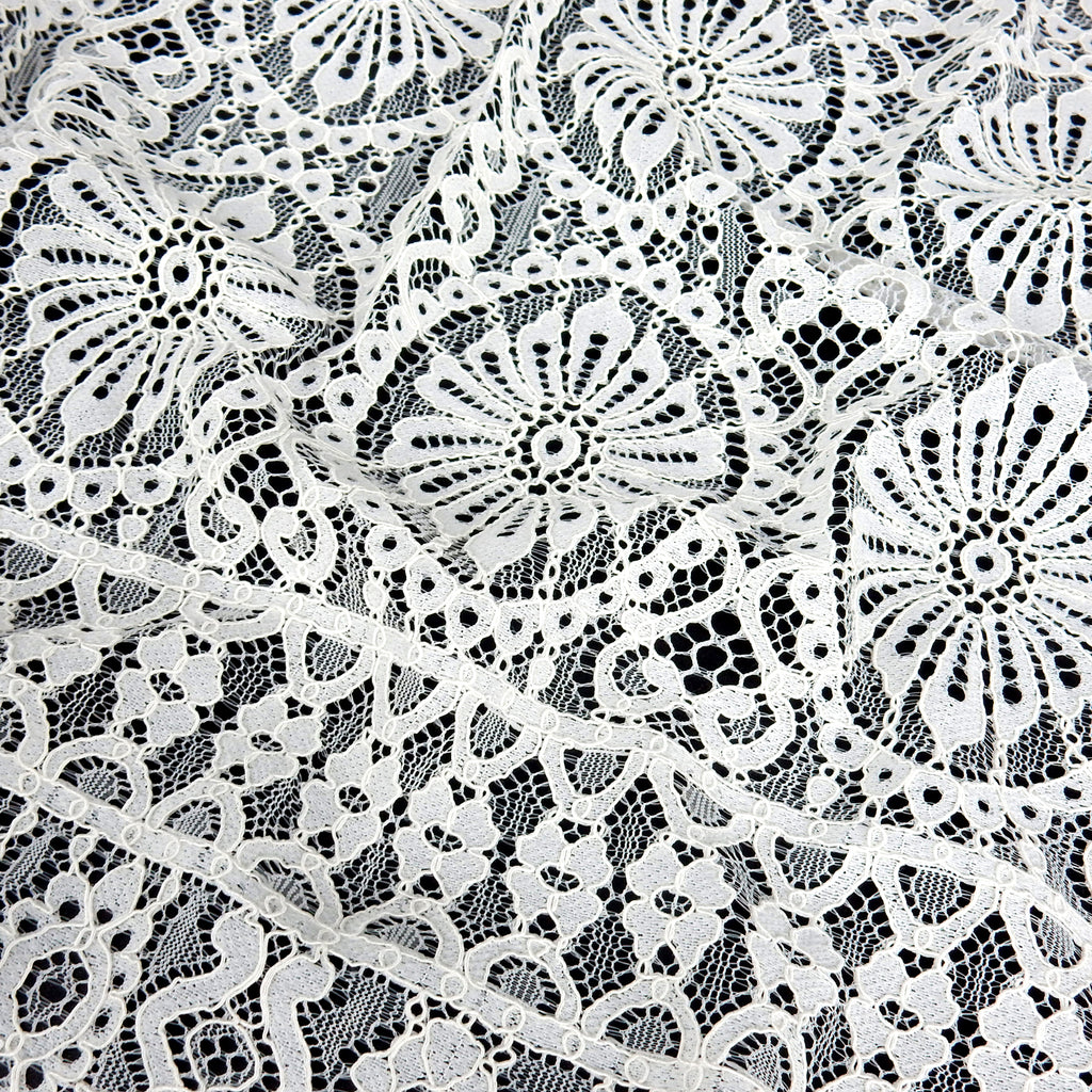 Double Sided Eyelash Scalloped Border Lace Fabric 4062 Ivory