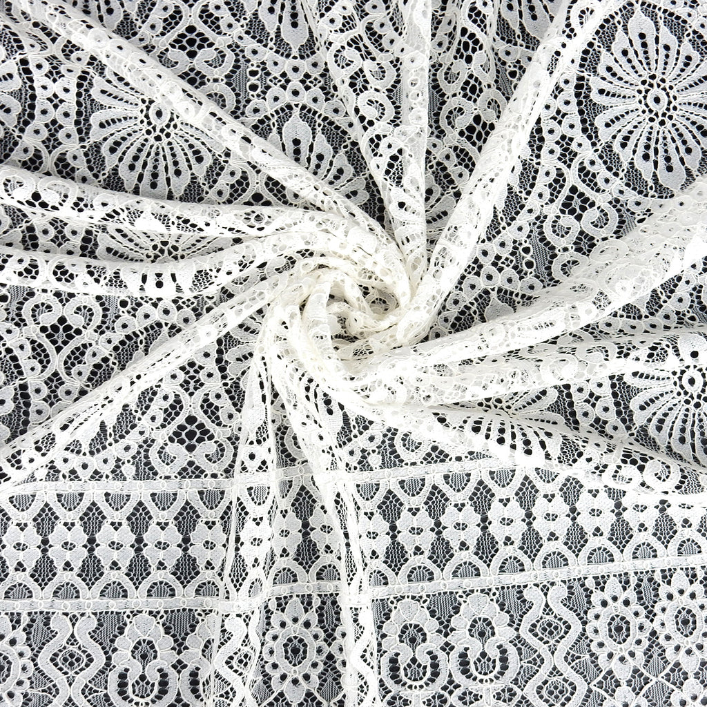 Double Sided Eyelash Scalloped Border Lace Fabric 4062 Ivory
